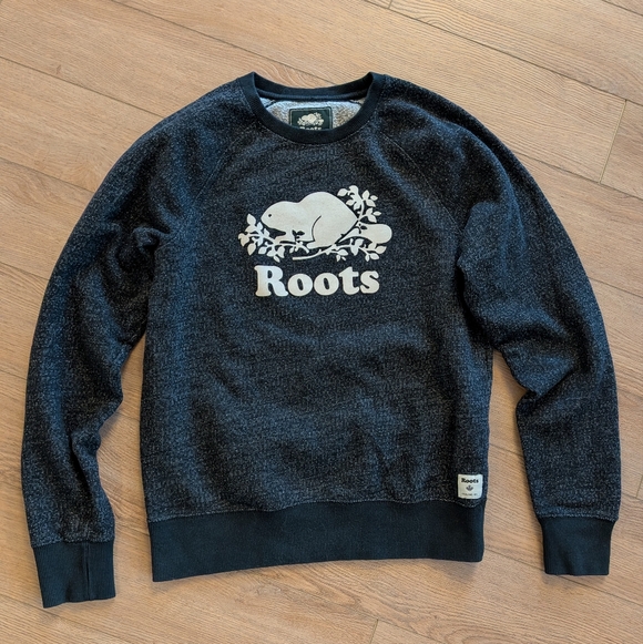 Roots Sweaters - Roots Charcoal Salt and Pepper Crewneck Sweater
